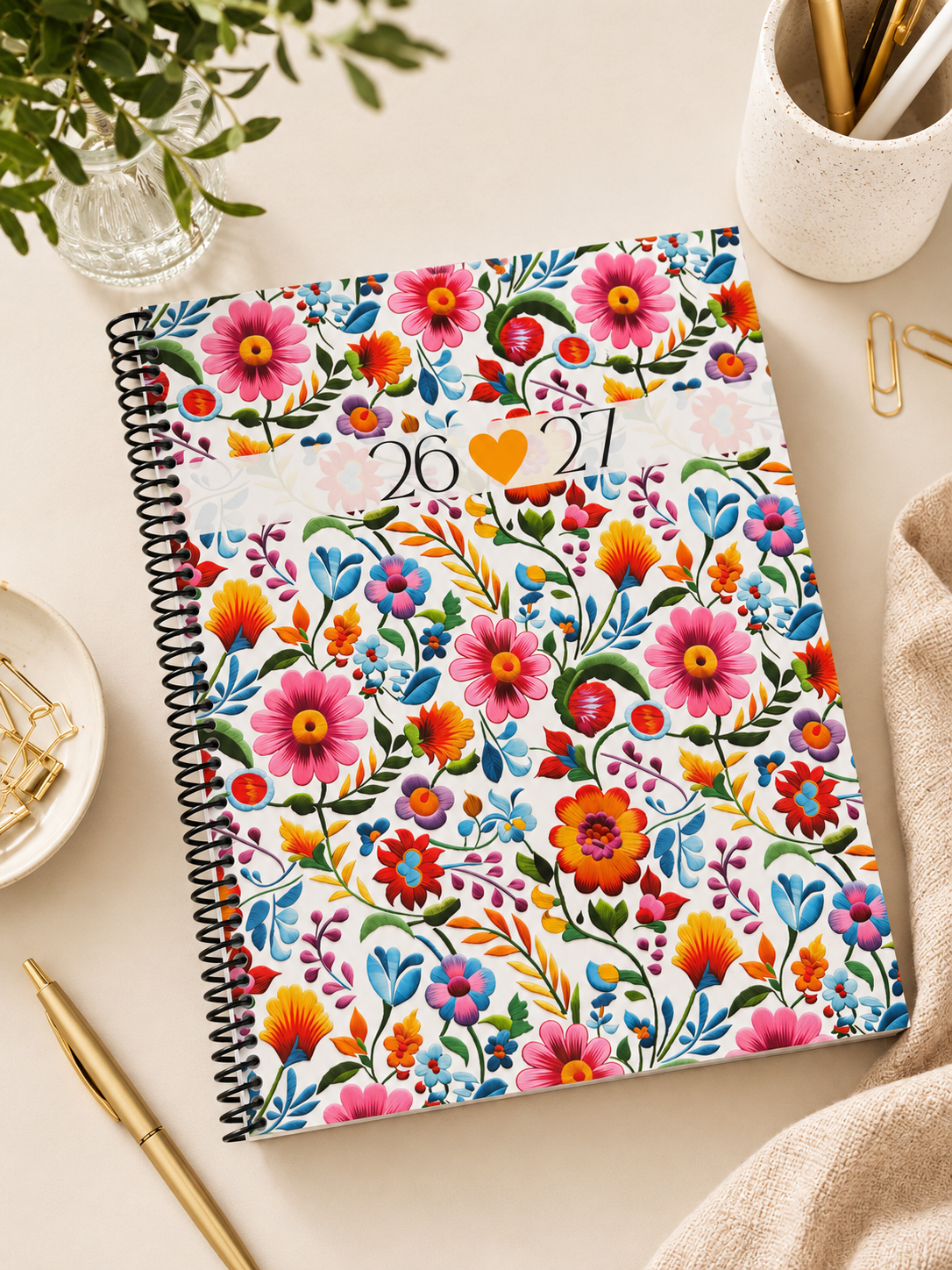 26-27 Flowered Planner