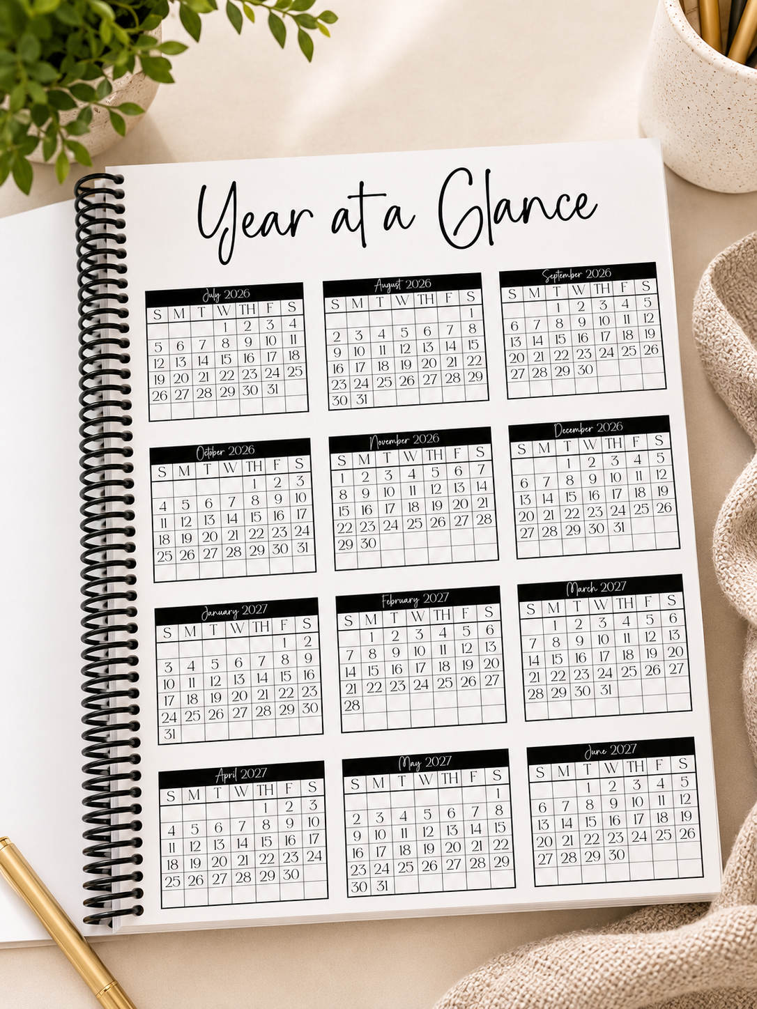 26-27 Flowered Planner